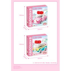 KEEPPLEY K20805 20805 non  XE SANRIO Ô TÔ MINI HELLO KITTY bộ đồ chơi xếp lắp ráp ghép mô hình