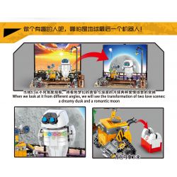 THULE L8003 8003 non  WALL-E VÀ EVA bộ đồ chơi xếp lắp ráp ghép mô hình Movie & Game ROBOT LOVE Phim Và Trò Chơi 1128 khối