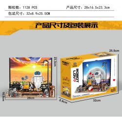 THULE L8003 8003 non  WALL-E VÀ EVA bộ đồ chơi xếp lắp ráp ghép mô hình Movie & Game ROBOT LOVE Phim Và Trò Chơi 1128 khối