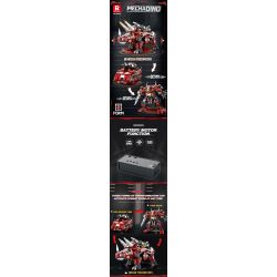 REOBRIX 33003 non  KHỦNG LONG CƠ KHÍ BA BIẾN HÌNH TRICERATOPS XE TĂNG BỌC THÉP MECHA bộ đồ chơi xếp lắp ráp ghép mô hình Creator MECHA DINO MECHA TRICERATOPS Sáng Tạo 930 khối