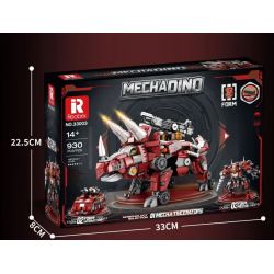 REOBRIX 33003 non  KHỦNG LONG CƠ KHÍ BA BIẾN HÌNH TRICERATOPS XE TĂNG BỌC THÉP MECHA bộ đồ chơi xếp lắp ráp ghép mô hình Creator MECHA DINO MECHA TRICERATOPS Sáng Tạo 930 khối