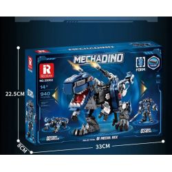 REOBRIX 33002 non  BA LOÀI KHỦNG LONG CƠ KHÍ BIẾN HÌNH TYRANNOSAURUS REX DINOSAUR MECHA bộ đồ chơi xếp lắp ráp ghép mô hình Creator MECHA DINO MECHA REX Sáng Tạo 940 khối