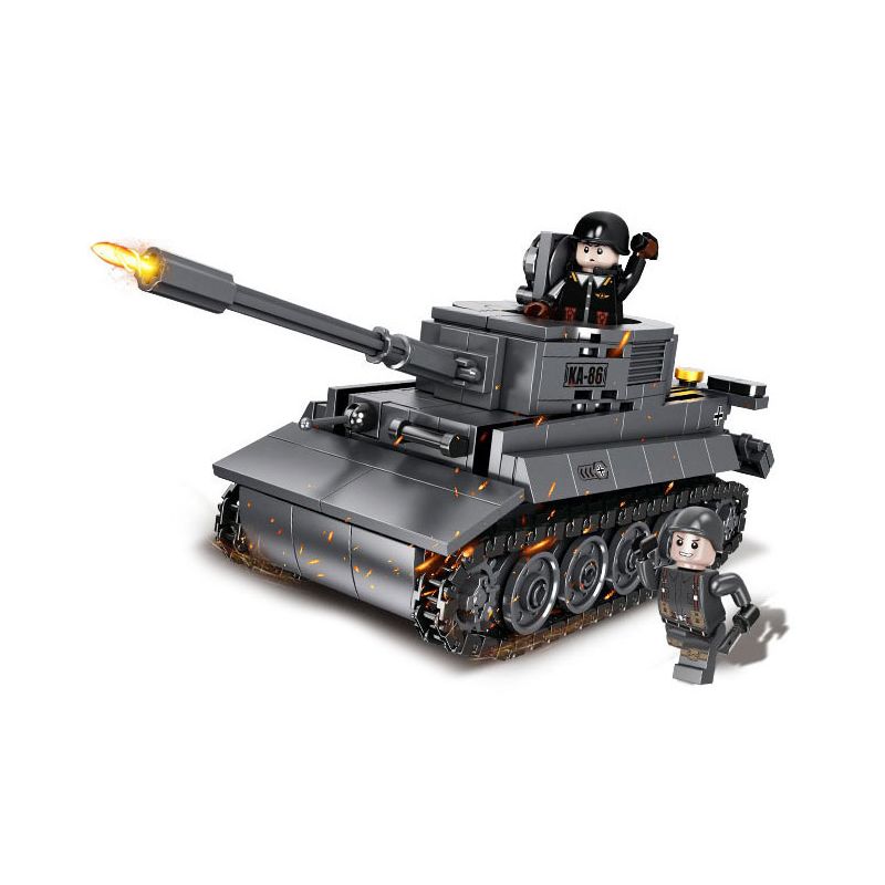 FORANGE FC4003 4003 non  VŨ KHÍ OVERLORD XE TĂNG HẠNG NẶNG TIGER bộ đồ chơi xếp lắp ráp ghép mô hình Military Army TIGER HEAVY TANK Quân Sự Bộ Đội 385 khối
