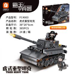 FORANGE FC4003 4003 non  VŨ KHÍ OVERLORD XE TĂNG HẠNG NẶNG TIGER bộ đồ chơi xếp lắp ráp ghép mô hình Military Army TIGER HEAVY TANK Quân Sự Bộ Đội 385 khối
