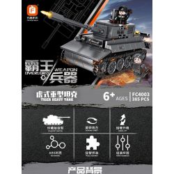 FORANGE FC4003 4003 non  VŨ KHÍ OVERLORD XE TĂNG HẠNG NẶNG TIGER bộ đồ chơi xếp lắp ráp ghép mô hình Military Army TIGER HEAVY TANK Quân Sự Bộ Đội 385 khối