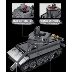 FORANGE FC4003 4003 non  VŨ KHÍ OVERLORD XE TĂNG HẠNG NẶNG TIGER bộ đồ chơi xếp lắp ráp ghép mô hình Military Army TIGER HEAVY TANK Quân Sự Bộ Đội 385 khối