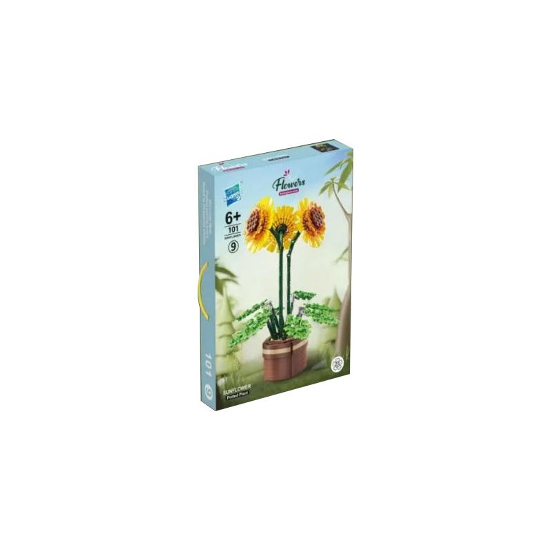 ZUANMA 101-9 non  HOA HƯỚNG DƯƠNG bộ đồ chơi xếp lắp ráp ghép mô hình Creator SUNFLOWER Sáng Tạo 886 khối