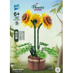 ZUANMA 101-9 non  HOA HƯỚNG DƯƠNG bộ đồ chơi xếp lắp ráp ghép mô hình Creator SUNFLOWER Sáng Tạo 886 khối