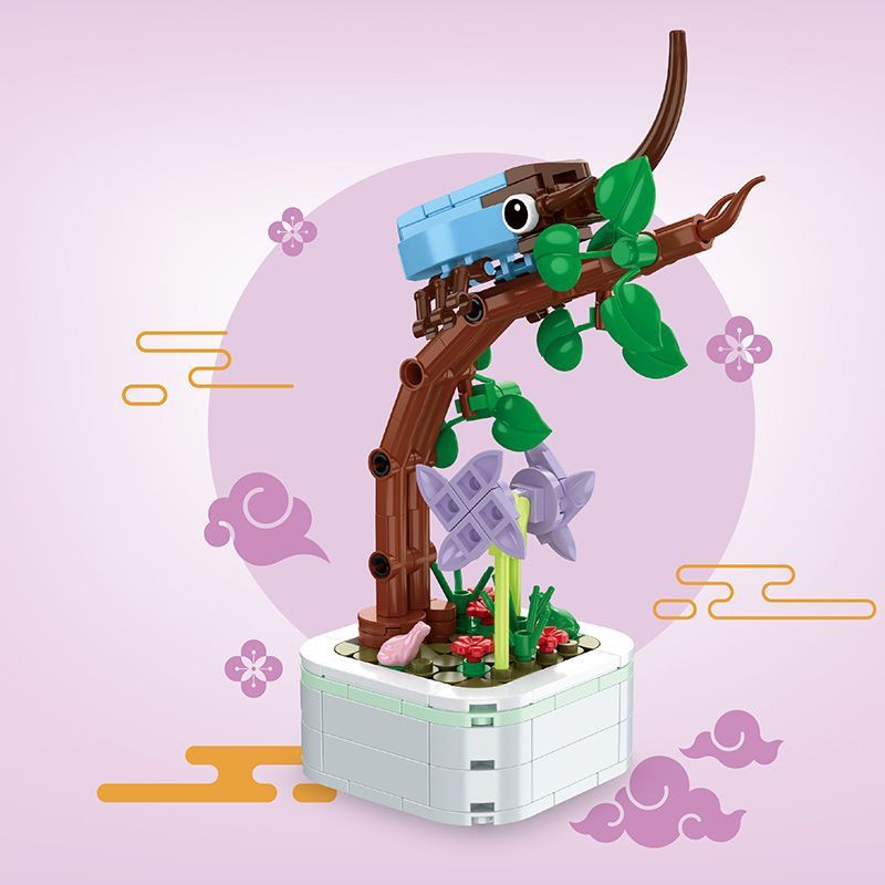 ZUANMA 103-F7 non  CÂY TRỒNG TRONG CHẬU RHODIUM bộ đồ chơi xếp lắp ráp ghép mô hình Creator Sáng Tạo 188 khối