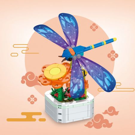 ZUANMA 103-F5 non  CHẬU CÂY CHUỒN bộ đồ chơi xếp lắp ráp ghép mô hình Creator Sáng Tạo 214 khối