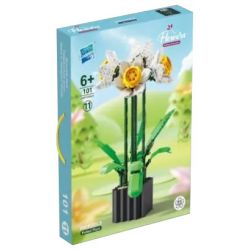 ZUANMA 101-11 non  HOA THỦY TIÊN bộ đồ chơi xếp lắp ráp ghép mô hình Creator DAFFODILS Sáng Tạo 838 khối