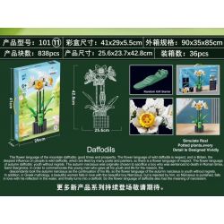 ZUANMA 101-11 non  HOA THỦY TIÊN bộ đồ chơi xếp lắp ráp ghép mô hình Creator DAFFODILS Sáng Tạo 838 khối