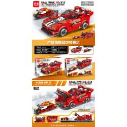 MINGDI LEIBAO 10130 non  XE PHÓNG MÀU ĐỎ bộ đồ chơi xếp lắp ráp ghép mô hình Racers Đua Tốc Độ 426 khối