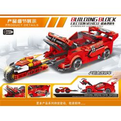 MINGDI LEIBAO 10130 non  XE PHÓNG MÀU ĐỎ bộ đồ chơi xếp lắp ráp ghép mô hình Racers Đua Tốc Độ 426 khối