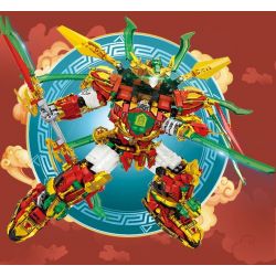 LE YI 68235 non  ÁO GIÁP LỬA ĐỎ NGỌN RỒNG bộ đồ chơi xếp lắp ráp ghép mô hình NINJA 1868 khối