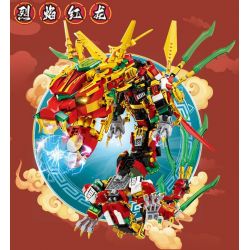 LE YI 68235 non  ÁO GIÁP LỬA ĐỎ NGỌN RỒNG bộ đồ chơi xếp lắp ráp ghép mô hình NINJA 1868 khối