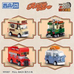 ZHEGAO 991007 non  XE KÉO RETRO 12 BUÝT KIỂU HỒNG KÔNG ĐIỆN THAM QUAN HAI TẦNG CẮM TRẠI MÙA HÈ ĐUA F1 MÀU VÀNG CHẠY ĐỎ NGẦU BEETLES THỂ THAO DANIEL BIG OFF -XE ĐƯỜNG BỘ CỔ ĐIỂN bộ đồ chơi xếp lắp ráp ghép mô hình Racers Đua Tốc Độ