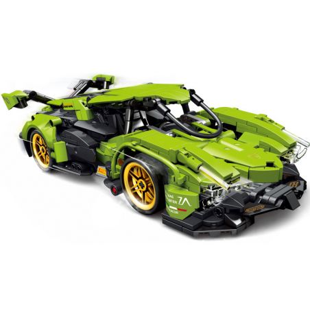 LE YI 86003 non  XE MUI TRẦN LAMBORGHINI V12 VISION GT tỷ lệ 1:16 bộ đồ chơi xếp lắp ráp ghép mô hình Creator Sáng Tạo 668 khối