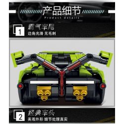 LE YI 86003 non  XE MUI TRẦN LAMBORGHINI V12 VISION GT tỷ lệ 1:16 bộ đồ chơi xếp lắp ráp ghép mô hình Creator Sáng Tạo 668 khối
