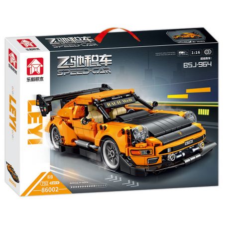 LE YI 86002 non  XE KÉO PORSCHE 964 tỷ lệ 1:16 bộ đồ chơi xếp lắp ráp ghép mô hình Creator Sáng Tạo 702 khối