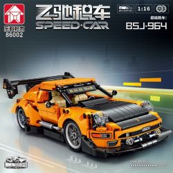 LE YI 86002 non  XE KÉO PORSCHE 964 tỷ lệ 1:16 bộ đồ chơi xếp lắp ráp ghép mô hình Creator Sáng Tạo 702 khối