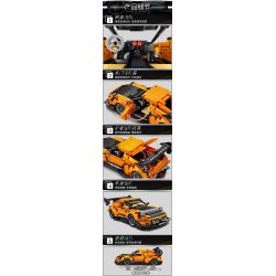 LE YI 86002 non  XE KÉO PORSCHE 964 tỷ lệ 1:16 bộ đồ chơi xếp lắp ráp ghép mô hình Creator Sáng Tạo 702 khối