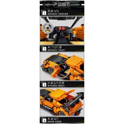 LE YI 86002 non  XE KÉO PORSCHE 964 tỷ lệ 1:16 bộ đồ chơi xếp lắp ráp ghép mô hình Creator Sáng Tạo 702 khối