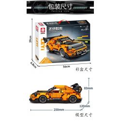 LE YI 86002 non  XE KÉO PORSCHE 964 tỷ lệ 1:16 bộ đồ chơi xếp lắp ráp ghép mô hình Creator Sáng Tạo 702 khối