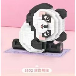 LOZ 8802 non  LIÊN MINH THÚ CƯNG DỄ THƯƠNG GẤU TRÚC YOGA bộ đồ chơi xếp lắp ráp ghép mô hình CUTE PET ALLIANCE