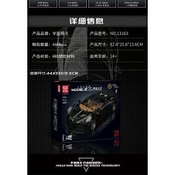 MouldKing 13163 13163S Mould King 13163 13163S non  ÂM THANH CỦA ĐÊM BUGATTI bộ đồ chơi xếp lắp ráp ghép mô hình  BUGATTI LA VOITURE NOIRE Kỹ Thuật Công Nghệ Cao Mô Hình Phương Tiện 4688 khối