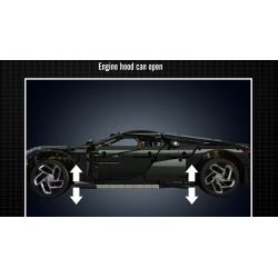 MouldKing 13163 13163S Mould King 13163 13163S non  ÂM THANH CỦA ĐÊM BUGATTI bộ đồ chơi xếp lắp ráp ghép mô hình  BUGATTI LA VOITURE NOIRE Kỹ Thuật Công Nghệ Cao Mô Hình Phương Tiện 4688 khối