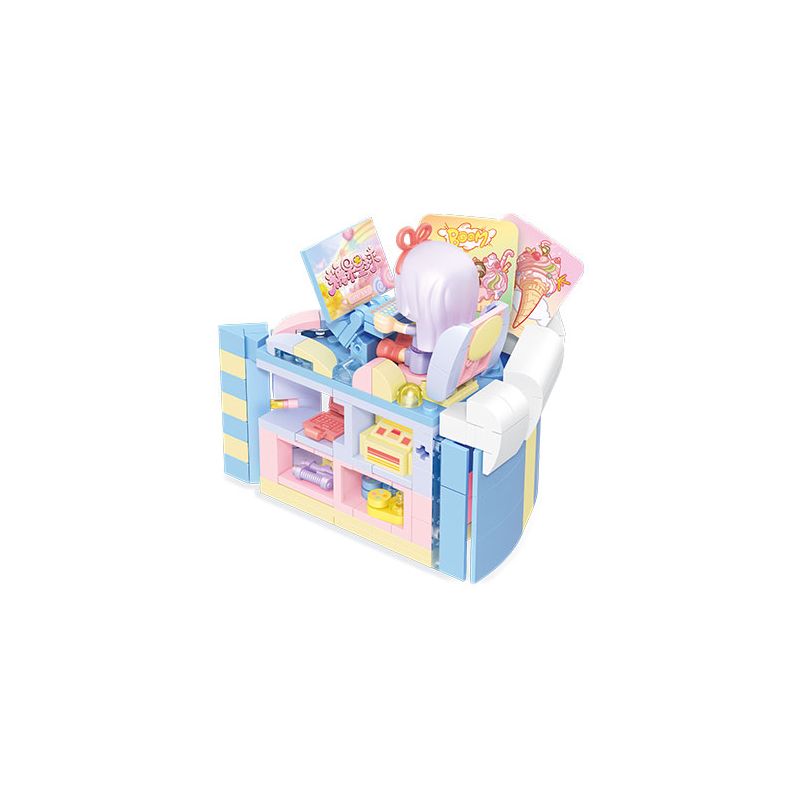 SEMBO 615035 non  HÀNH TINH KẸO CÂU LẠC BỘ THỂ THAO ĐIỆN TỬ BLUEBERRY TARO NGÔI NHÀ BÁNH ẤM bộ đồ chơi xếp lắp ráp ghép mô hình 248 khối