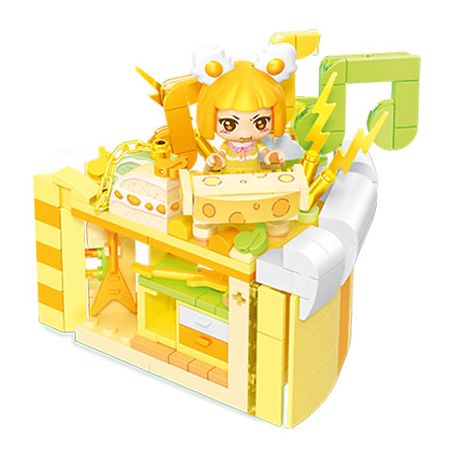 SEMBO 615033 non  HÀNH TINH KẸO NHÀ ĐÁ XOÀI PHÔ MAI BÁNH ẤM bộ đồ chơi xếp lắp ráp ghép mô hình 243 khối