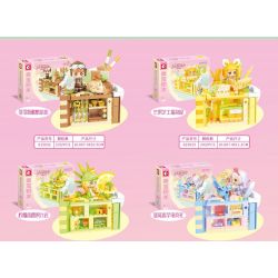 SEMBO 615033 non  HÀNH TINH KẸO NHÀ ĐÁ XOÀI PHÔ MAI BÁNH ẤM bộ đồ chơi xếp lắp ráp ghép mô hình 243 khối