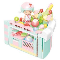 SEMBO 615031 non  CANDY PLANET KEM FONDANT PHÒNG TẬP THỂ DỤC NGÔI NHÀ BÁNH ẤM ÁP bộ đồ chơi xếp lắp ráp ghép mô hình 259 khối