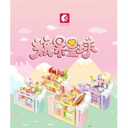 SEMBO 615030 non  HÀNH TINH KẸO NGÔI NHÀ GIẢI TRÍ STRAWBERRY VELVET BÁNH ẤM ÁP bộ đồ chơi xếp lắp ráp ghép mô hình 228 khối