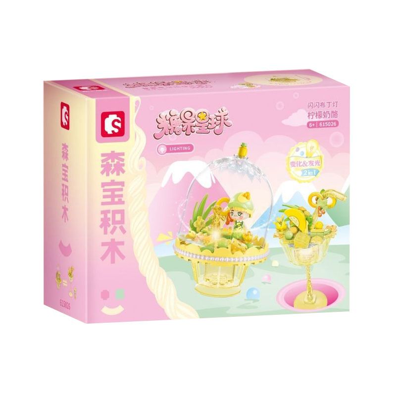 SEMBO 615026 non  THÚ CƯNG DỄ THƯƠNG ĐÔNG LẠNH ĐÈN BÁNH PUDDING CHANH PHÔ MAI bộ đồ chơi xếp lắp ráp ghép mô hình 101 khối