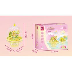 SEMBO 615026 non  THÚ CƯNG DỄ THƯƠNG ĐÔNG LẠNH ĐÈN BÁNH PUDDING CHANH PHÔ MAI bộ đồ chơi xếp lắp ráp ghép mô hình 101 khối