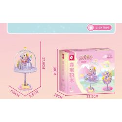 SEMBO 615025 non  THÚ CƯNG DỄ THƯƠNG ĐÔNG LẠNH ĐÈN BÁNH PUDDING LẤP LÁNH MẶT TRỜI ẤM ÁP NHO bộ đồ chơi xếp lắp ráp ghép mô hình 106 khối