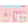 SEMBO 615024 non  THÚ CƯNG ĐÔNG LẠNH DỄ THƯƠNG DÂU TÂY MÀU HỒNG VÀ ĐÈN BÁNH PUDDING LẤP LÁNH bộ đồ chơi xếp lắp ráp ghép mô hình 95 khối