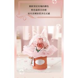 LOZ 1298 non  BÓ HOA BOBO MÀU HỒNG LÃNG MẠN bộ đồ chơi xếp lắp ráp ghép mô hình Creator Sáng Tạo 285 khối