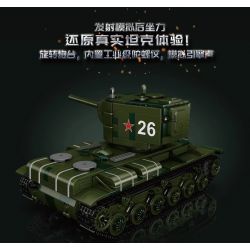 MouldKing 20026 Mould King 20026 non  XE TĂNG HẠNG NẶNG KV-2 bộ đồ chơi xếp lắp ráp ghép mô hình Military Army Quân Sự Bộ Đội