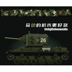MouldKing 20026 Mould King 20026 non  XE TĂNG HẠNG NẶNG KV-2 bộ đồ chơi xếp lắp ráp ghép mô hình Military Army Quân Sự Bộ Đội