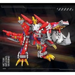 Kazi KY8087 8087 non  TÍCH LŨY TYRANNOSAURUS ĐỎ tỷ lệ 1:72 bộ đồ chơi xếp lắp ráp ghép mô hình MECHANICAL BEAST 262 khối