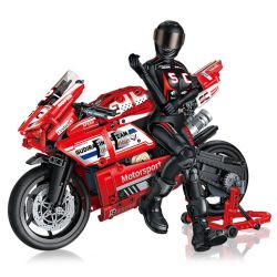 GUDI 70007 non  ĐUA XE MÁY TIA CHỚP ĐỎ V4 bộ đồ chơi xếp lắp ráp ghép mô hình  Kỹ Thuật Công Nghệ Cao Mô Hình Phương Tiện 915 khối