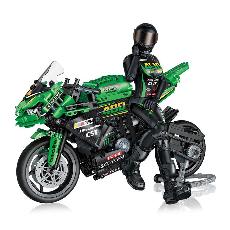 GUDI 70006 non  ĐUA XE ĐẠP NINJA ĐÊM 400 bộ đồ chơi xếp lắp ráp ghép mô hình  Kỹ Thuật Công Nghệ Cao Mô Hình Phương Tiện 908 khối