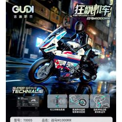 GUDI 70005 non  MÔ TÔ ĐIÊN CUỒNG WAR HORSE M1000RR bộ đồ chơi xếp lắp ráp ghép mô hình  Kỹ Thuật Công Nghệ Cao Mô Hình Phương Tiện 901 khối