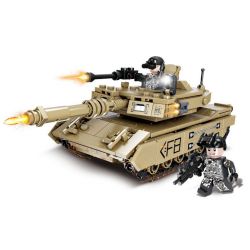 FORANGE FC4002 4002 non  VŨ KHÍ CỦA OVERLORD XE TĂNG TRẠM CHÍNH M1A2 bộ đồ chơi xếp lắp ráp ghép mô hình Military Army M1A2 MAIN BATTLE TANK Quân Sự Bộ Đội 406 khối