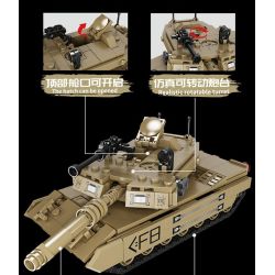 FORANGE FC4002 4002 non  VŨ KHÍ CỦA OVERLORD XE TĂNG TRẠM CHÍNH M1A2 bộ đồ chơi xếp lắp ráp ghép mô hình Military Army M1A2 MAIN BATTLE TANK Quân Sự Bộ Đội 406 khối