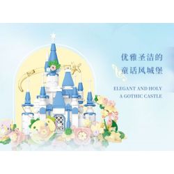 WEKKI 517203 non  HUAYU LÂU ĐÀI bộ đồ chơi xếp lắp ráp ghép mô hình Creator CASTLE OF FLOWERS Sáng Tạo